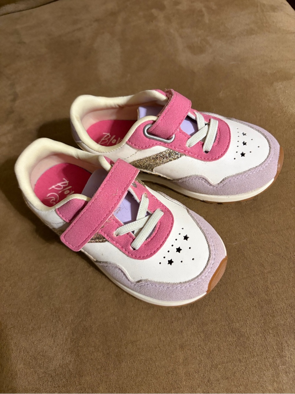 Blowfish Pink White Lavender Sneakers with Gold Accent